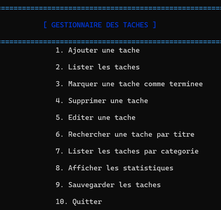 Gestionnaire de taches en C